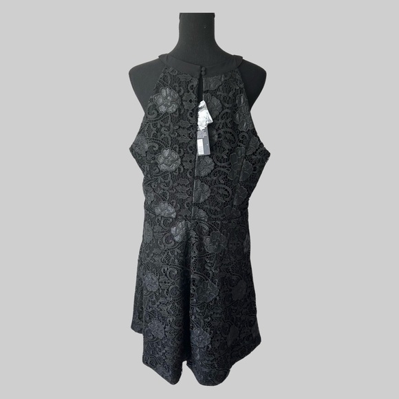 NWT Rock & Shine Black Lace Halter Neck Flared  Dress - Picture 3 of 15